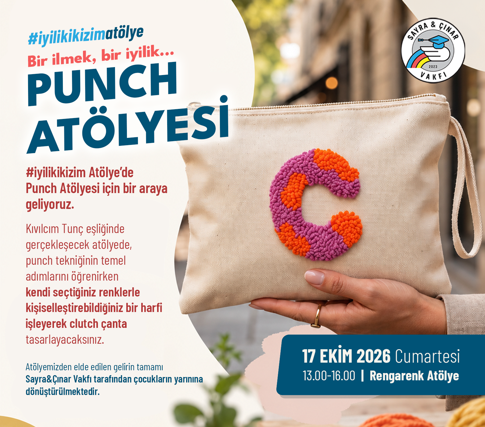Punch Atölyesi – Keten Clutch Çanta Tasarımı | Kıvılcım Tunç (17 Ekim 2026)